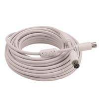 RF cable 10,0m white w/ IEC plug - ferrite halogen free